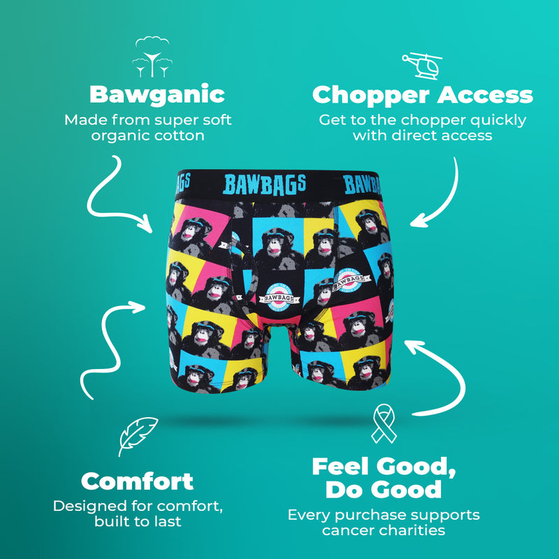 3 Pack of Colour Block Boxer Shorts, Briefs - Bawbags
