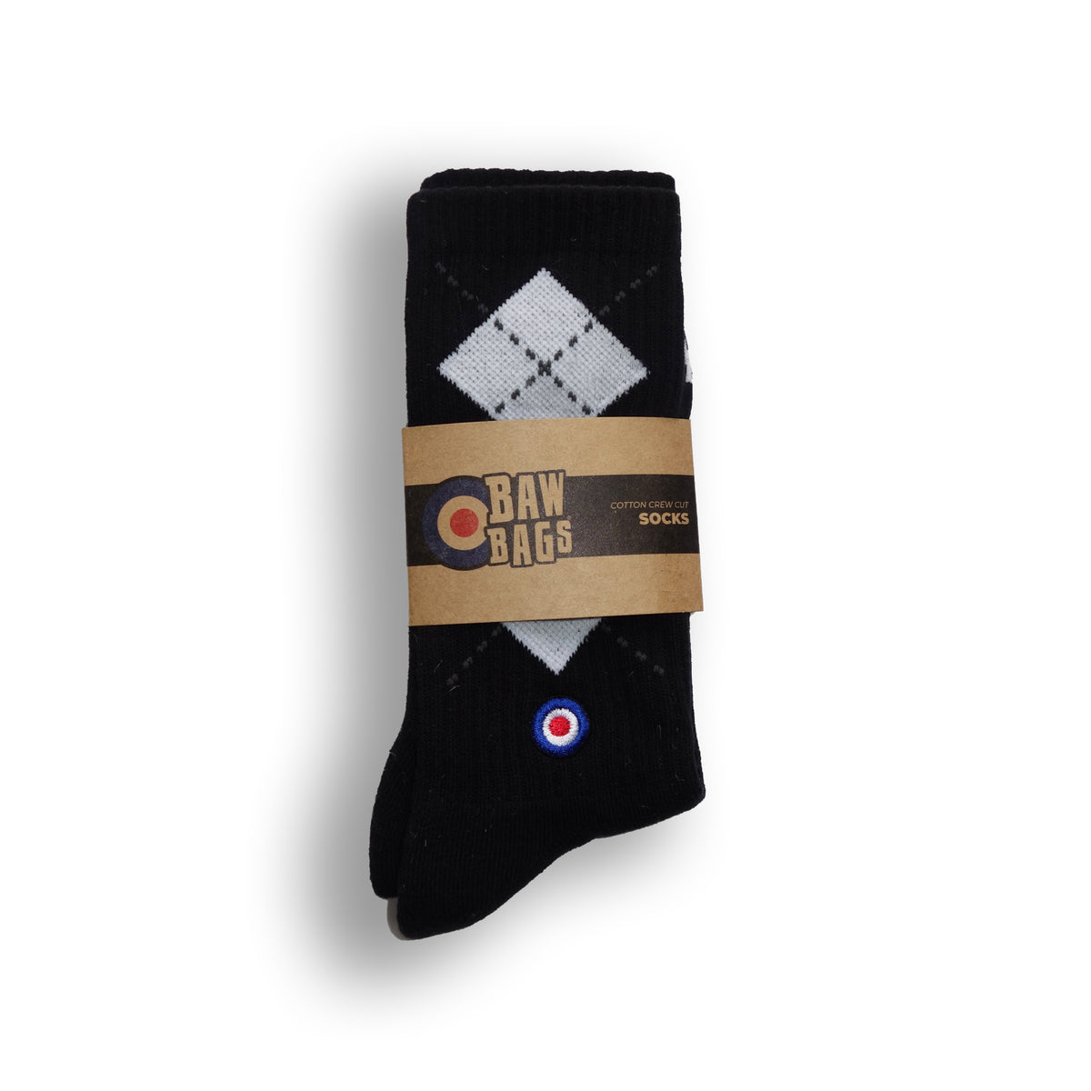 Argyle Black/White Socks