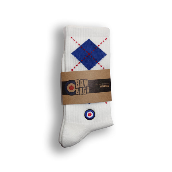 Argyle White/Black Socks