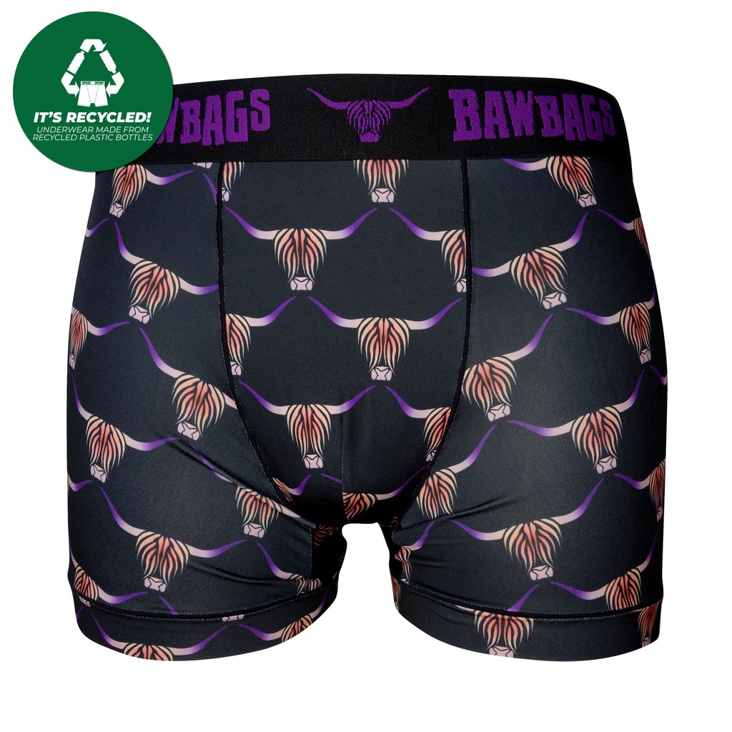 Boys Cool De Sacs Highland Cow Technical Boxer Shorts