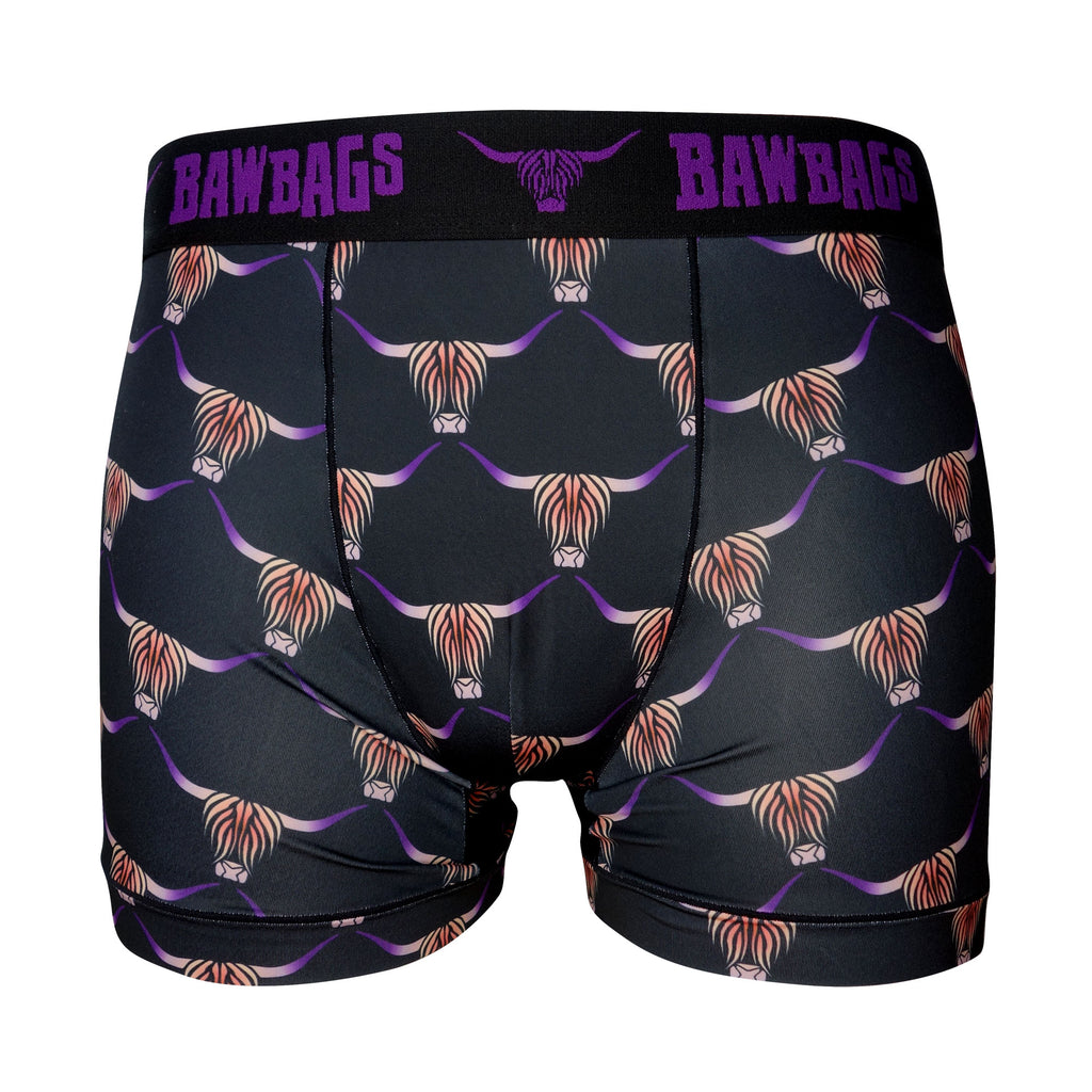 Boys Cool De Sacs Highland Cow Technical Boxer Shorts