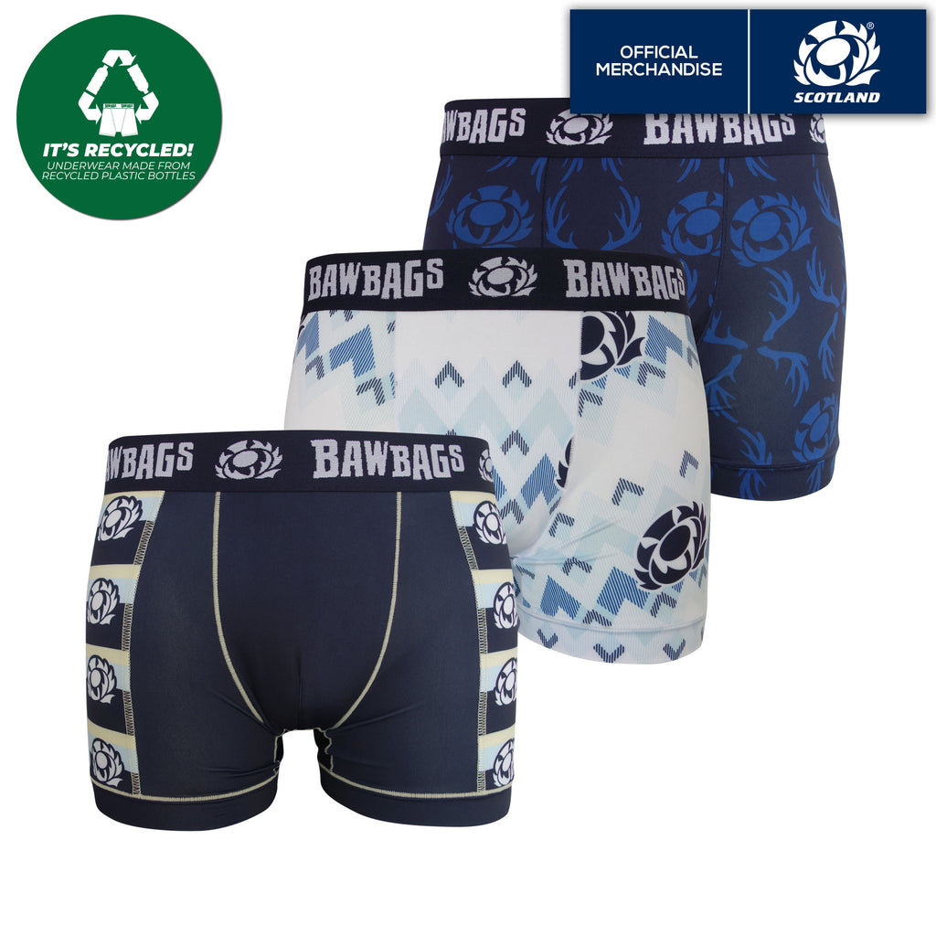 Cool De Sacs Scotland Rugby Murrayfield 3-Pack Technical Boxer Shorts