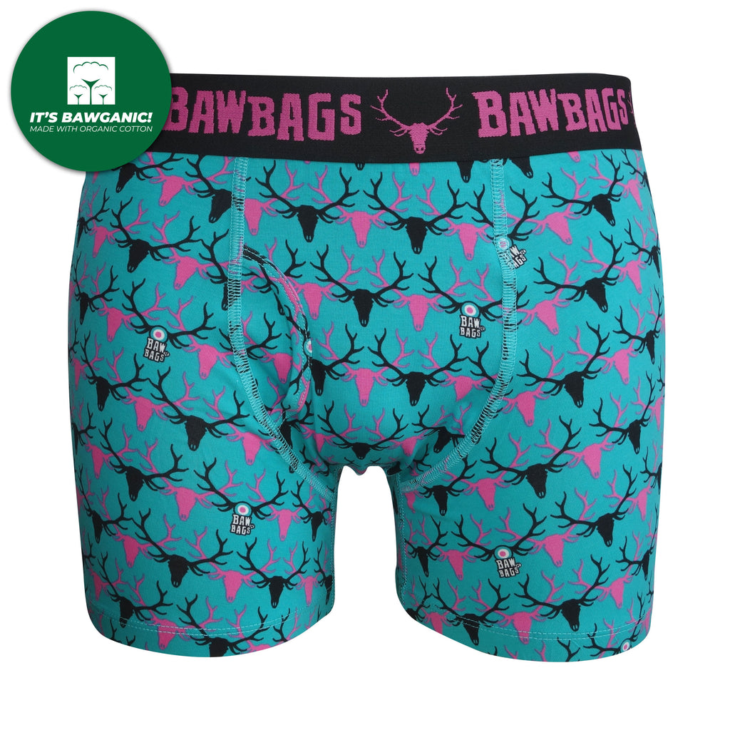 Stag - Turquoise Cotton Boxer Shorts