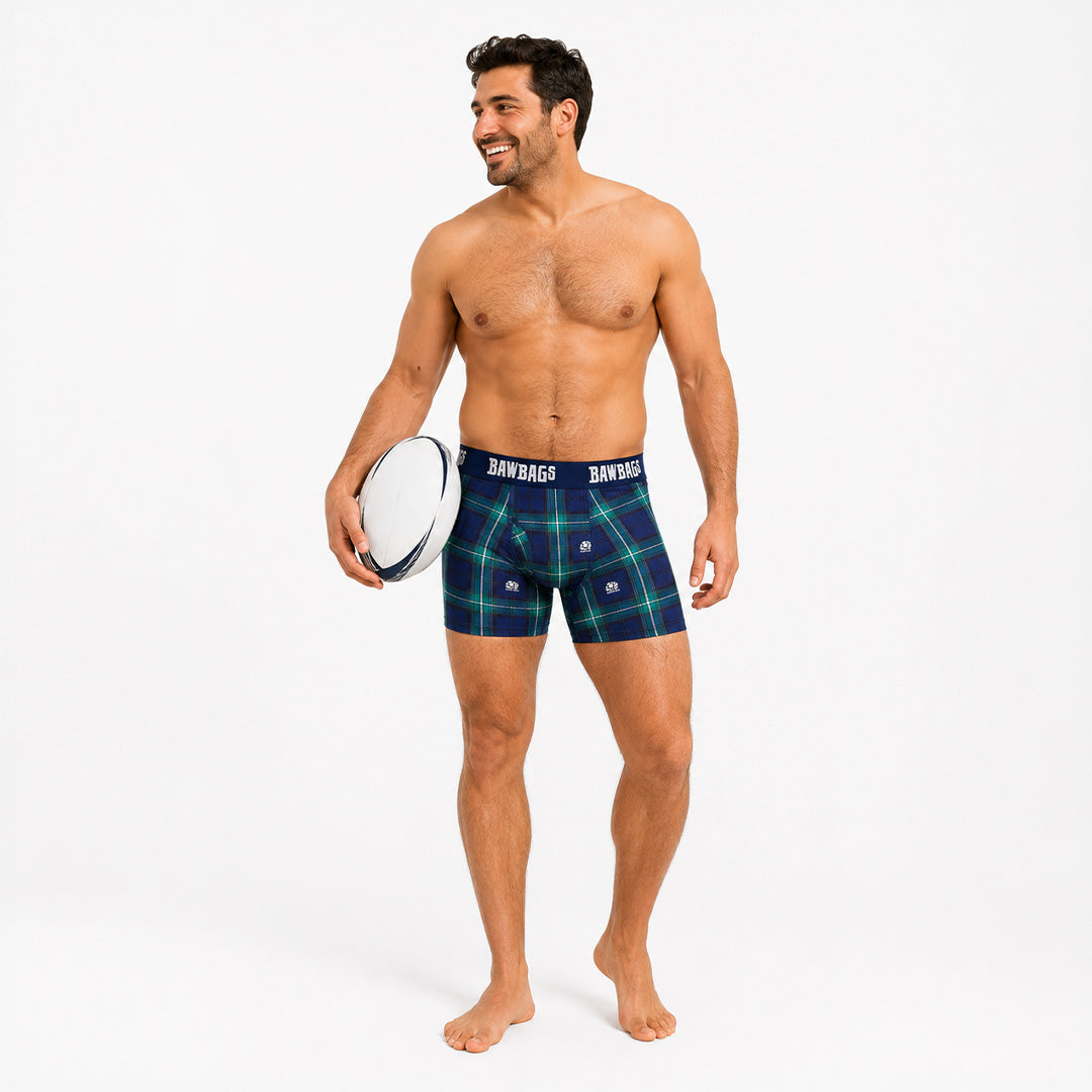 Scotland Rugby Tartan Cotton Boxer Shorts