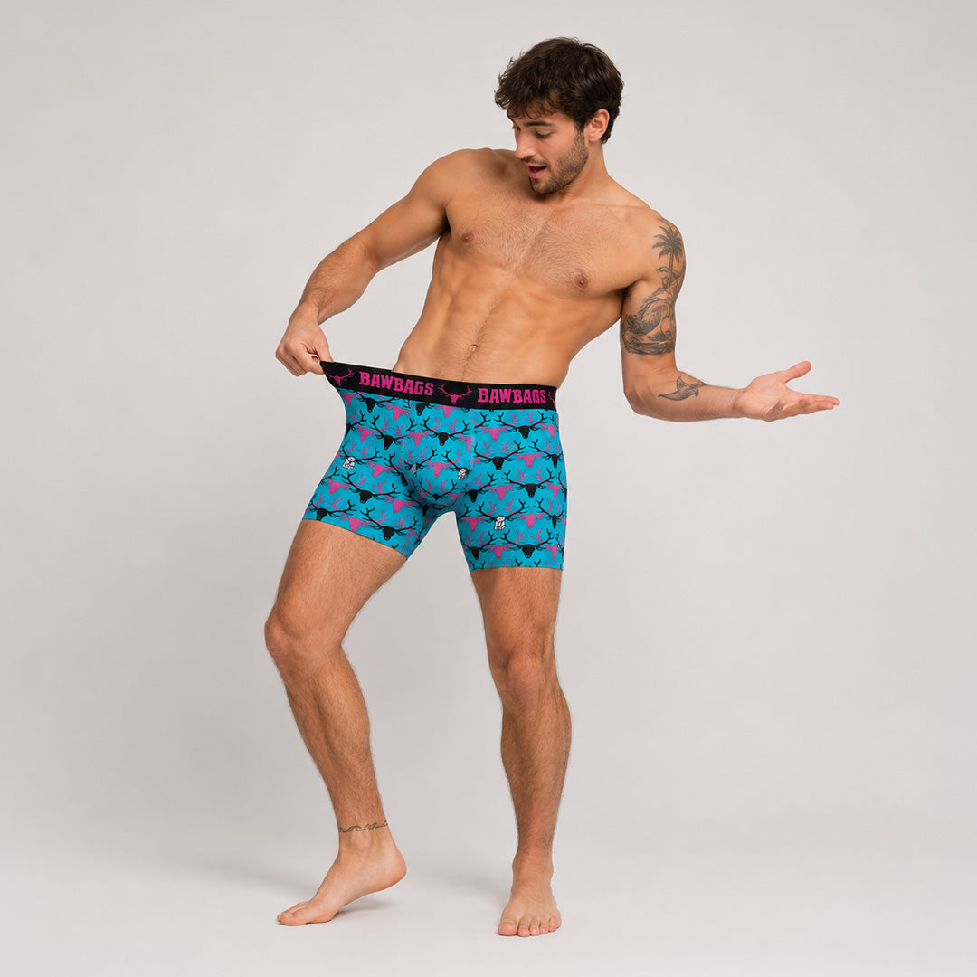 Stag - Turquoise Cotton Boxer Shorts