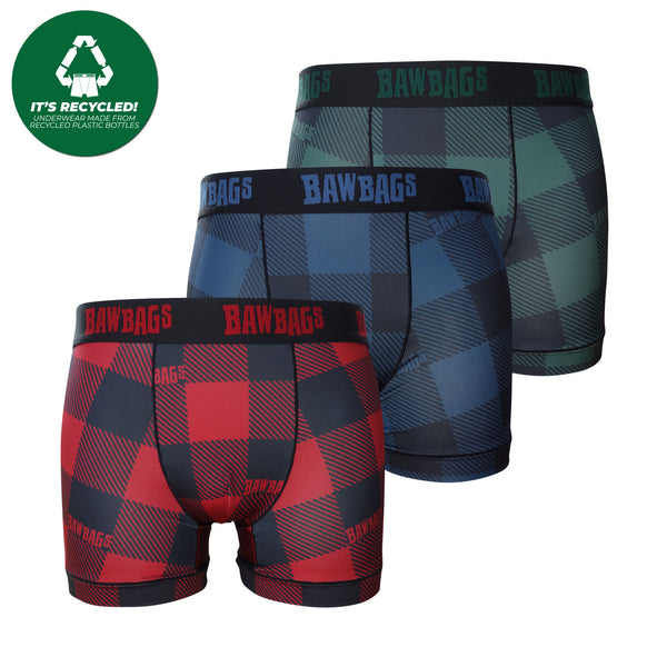 3 Pack of Mens Boxer Shorts, Briefs - Bawbags