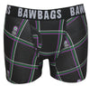 Tartan Boxer Shorts - Black - Bawbags 