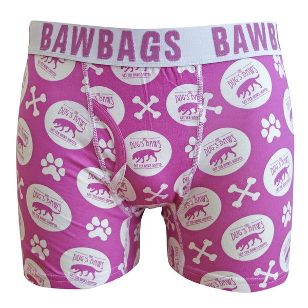 The Dug's Baws Boxer Shorts - Raspberry - Bawbags 